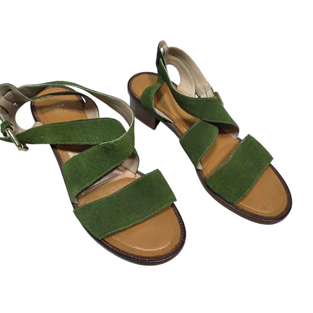 Boden Olive Green Suede Strappy Slingback Sandals